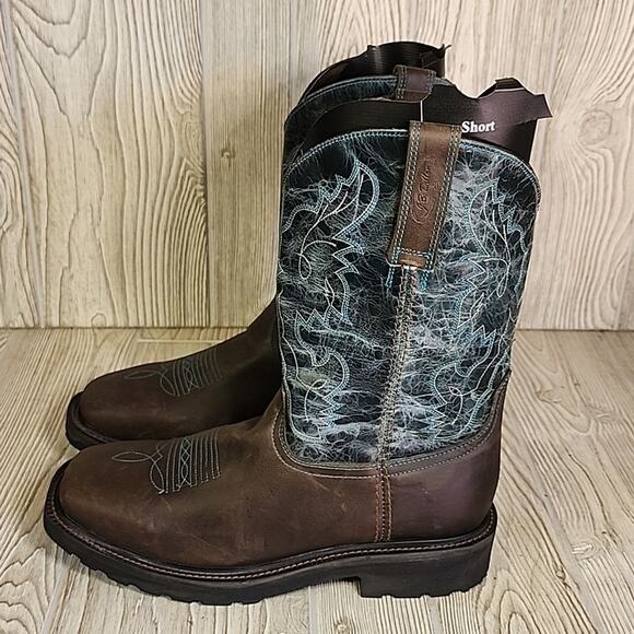 J.B. Dillon JBR1115 Leather Cowboy Western Boots Mens Size 9D NWT - Picture 6 of 16